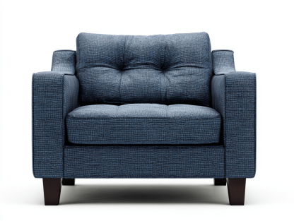 Fauteuil tissu 120×95×88 cm – bleu foncé – style contemporain avec dossier capitonné-Shelterano