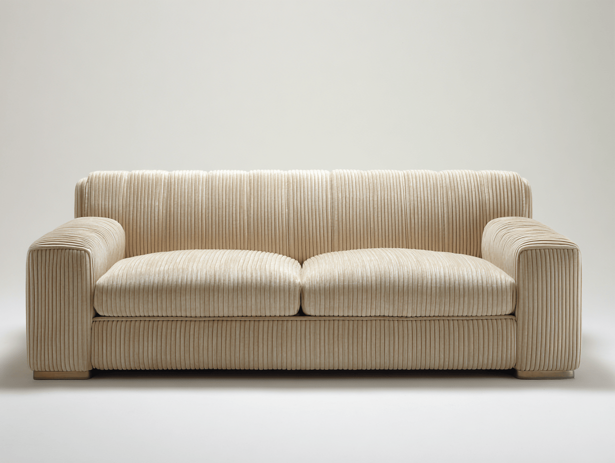 Canapé 3 places tissu côtelé 210×100 cm – beige – design moderne minimaliste-Shelterano