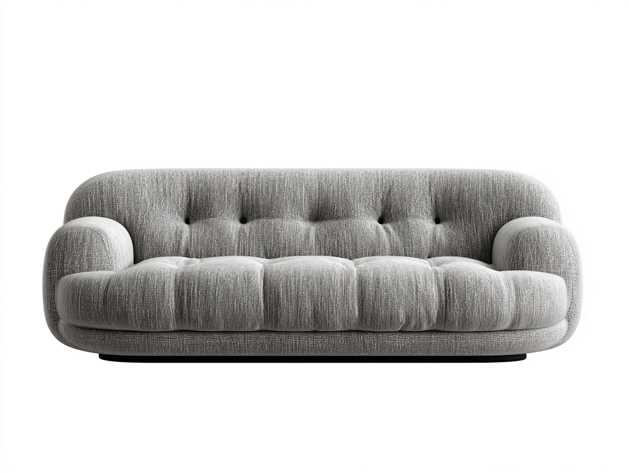 Canapé tissu 200×92 cm – gris clair – style moderne capitonné-Shelterano