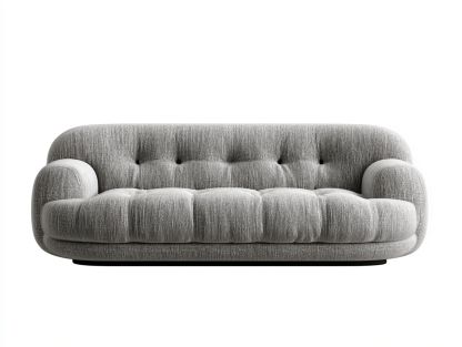 Canapé tissu 200×92 cm – gris clair – style moderne capitonné-Shelterano