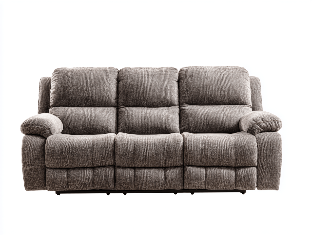 Canapé relaxation tissu 3 places – gris foncé – dossier inclinable et assise ergonomique-Shelterano