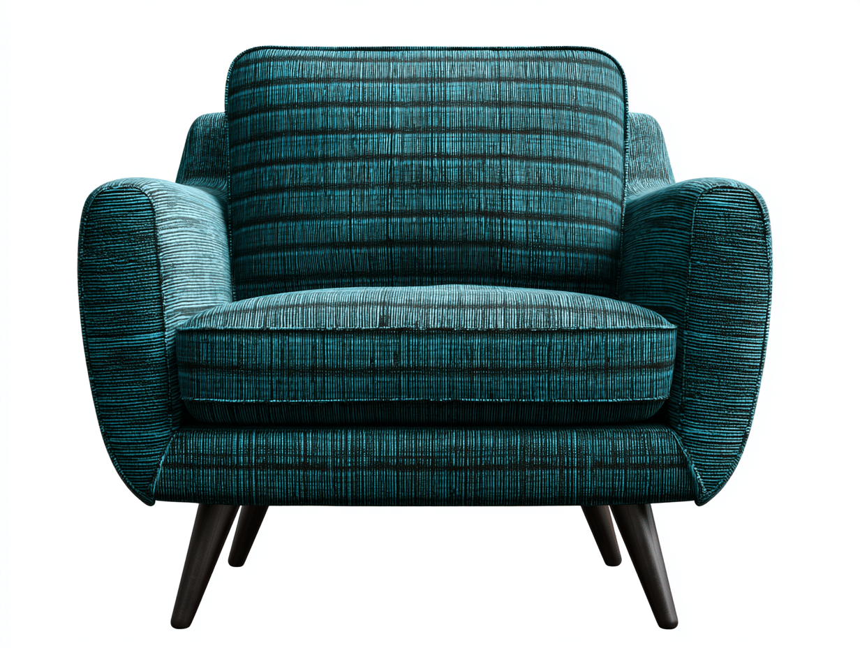 Fauteuil moderne en tissu vert foncé 92×88×80 cm – motif à rayures – style scandinave-Shelterano