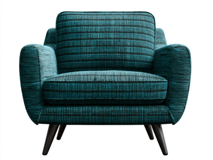 Fauteuil moderne en tissu vert foncé 92×88×80 cm – motif à rayures – style scandinave-Shelterano