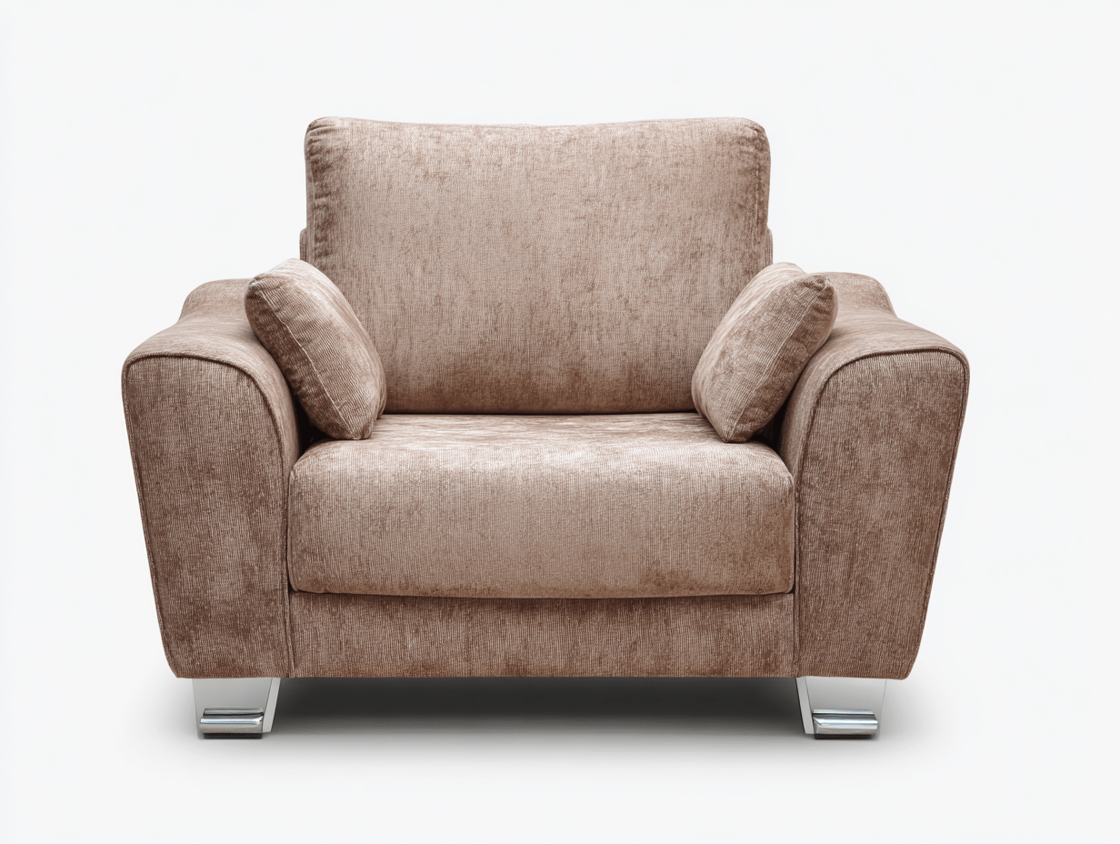 Fauteuil tissu 110×98×90 cm – beige – style contemporain avec coussins latéraux-Shelterano