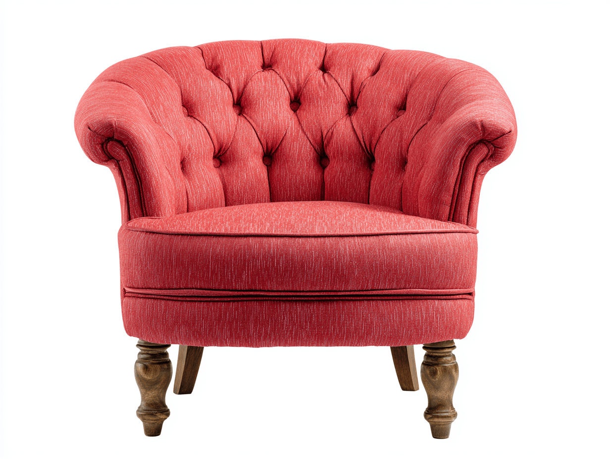Fauteuil tissu capitonné 84×78×81 cm – rouge – style vintage classique-Shelterano