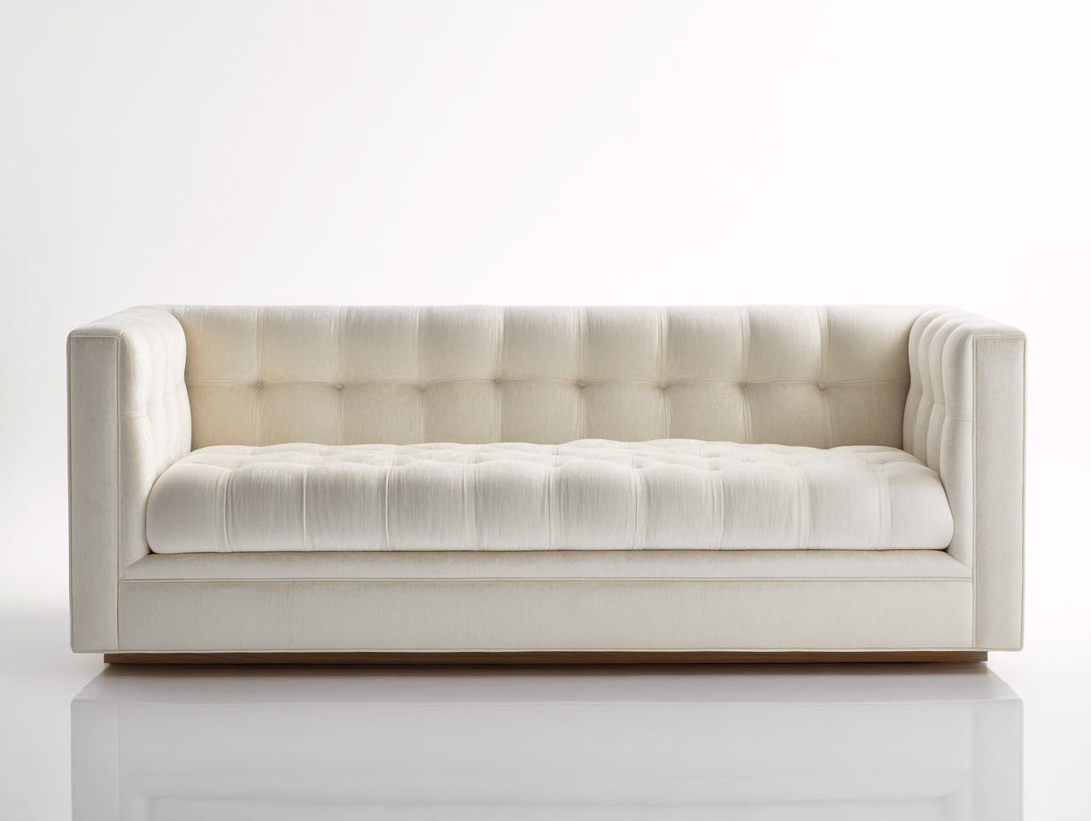 Canapé 3 places tissu 210×90 cm – crème – style moderne capitonné rectangulaire-Shelterano
