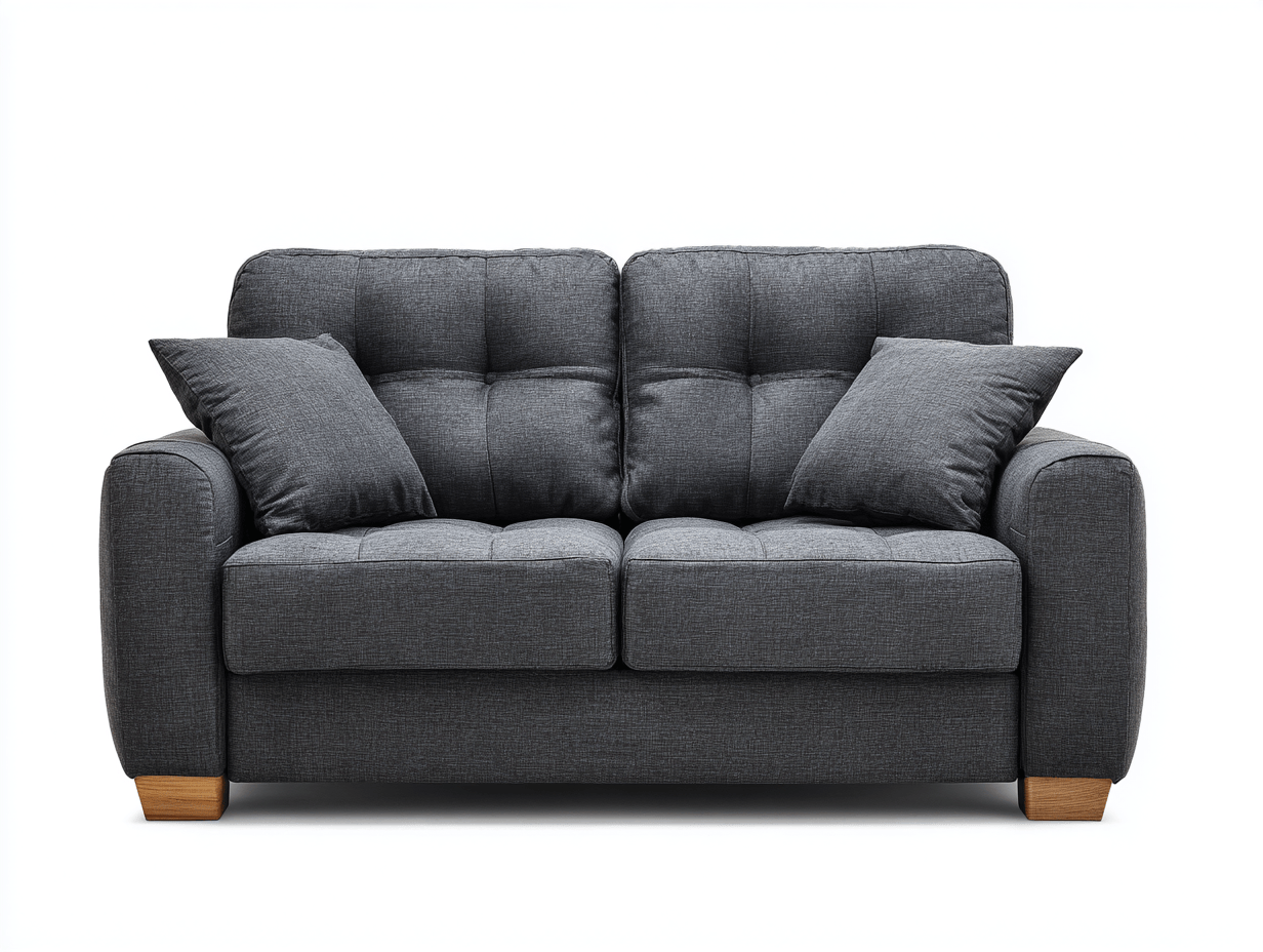 Canapé tissu 155×95×95 cm – gris anthracite – style contemporain avec coussins-Shelterano