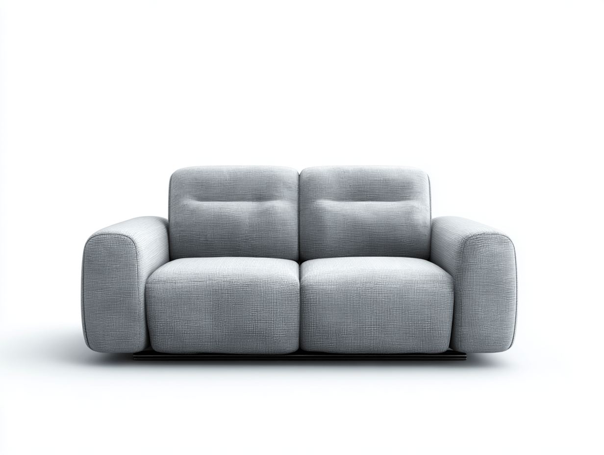 Canapé tissu 2 places 150×90×85 cm – gris clair – design moderne avec assise profonde-Shelterano