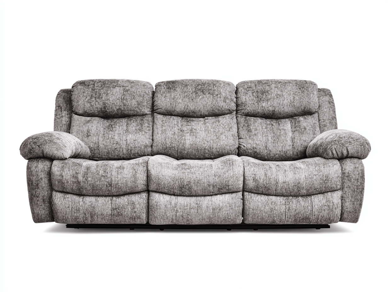 Canapé relaxation tissu 3 places – gris clair – assise moelleuse et dossiers inclinables-Shelterano