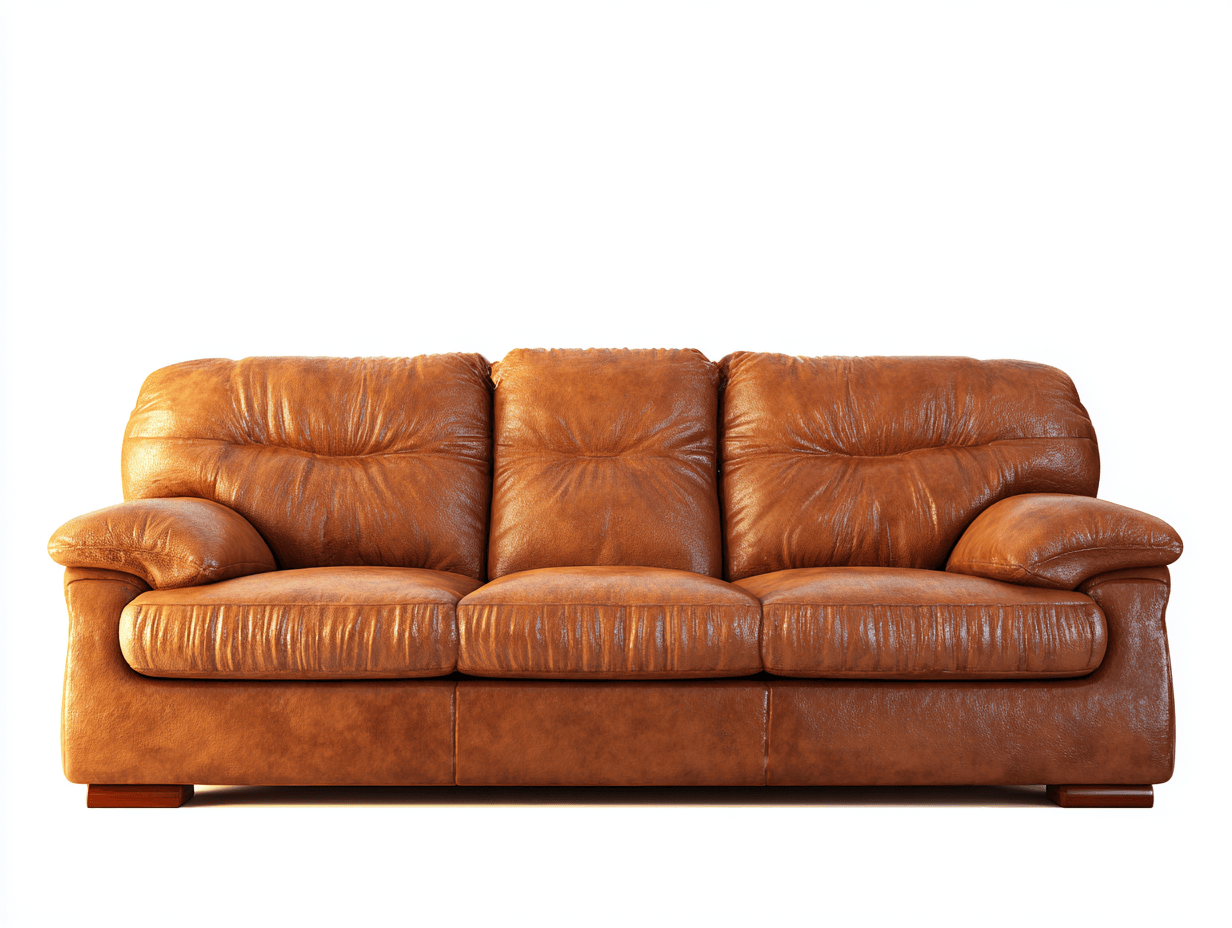 Canapé simili 3 places – simili cuir marron – style classique confort-Shelterano