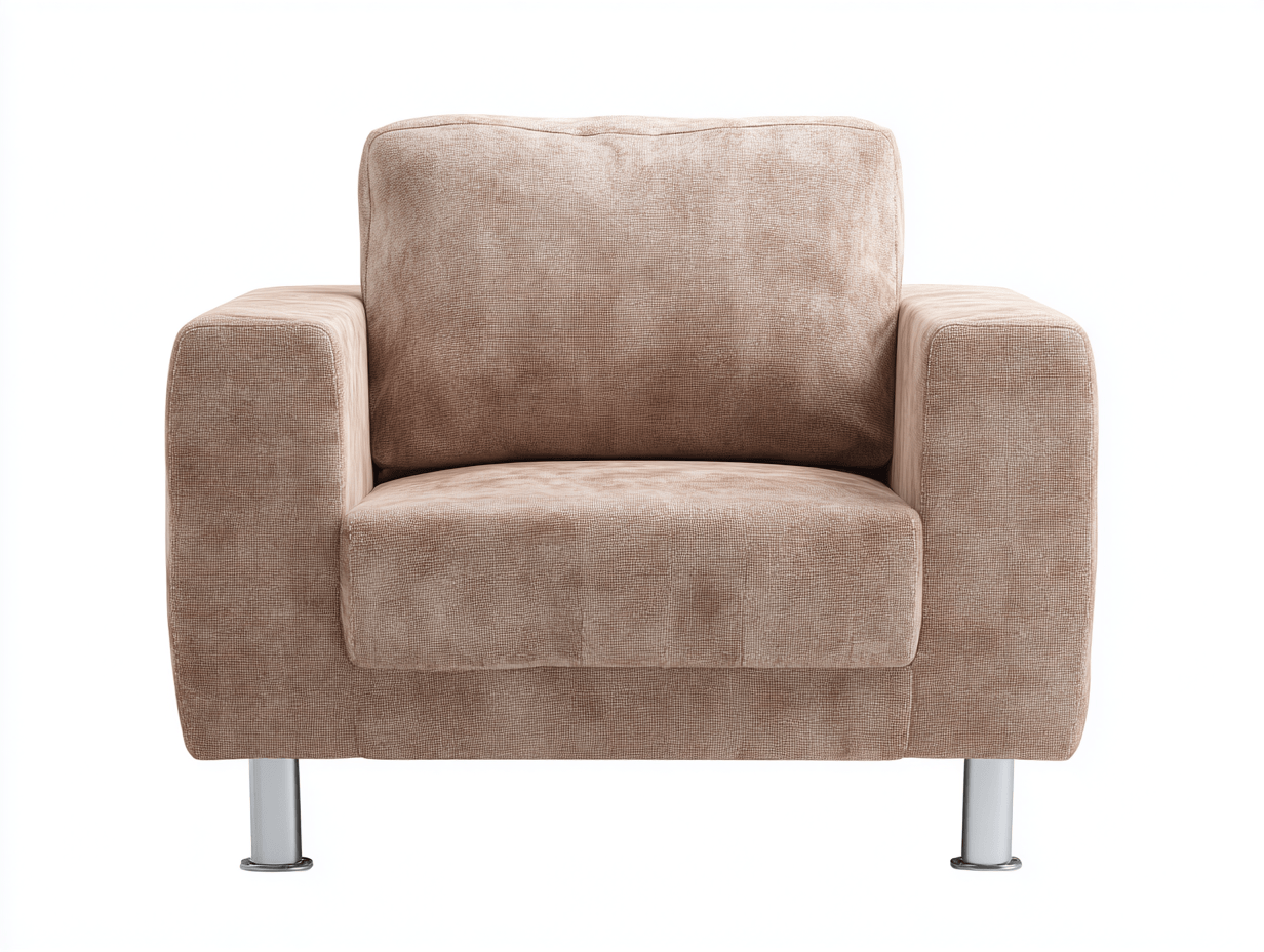 Fauteuil tissu 102×94×88 cm – beige clair – design minimaliste avec accoudoirs droits-Shelterano