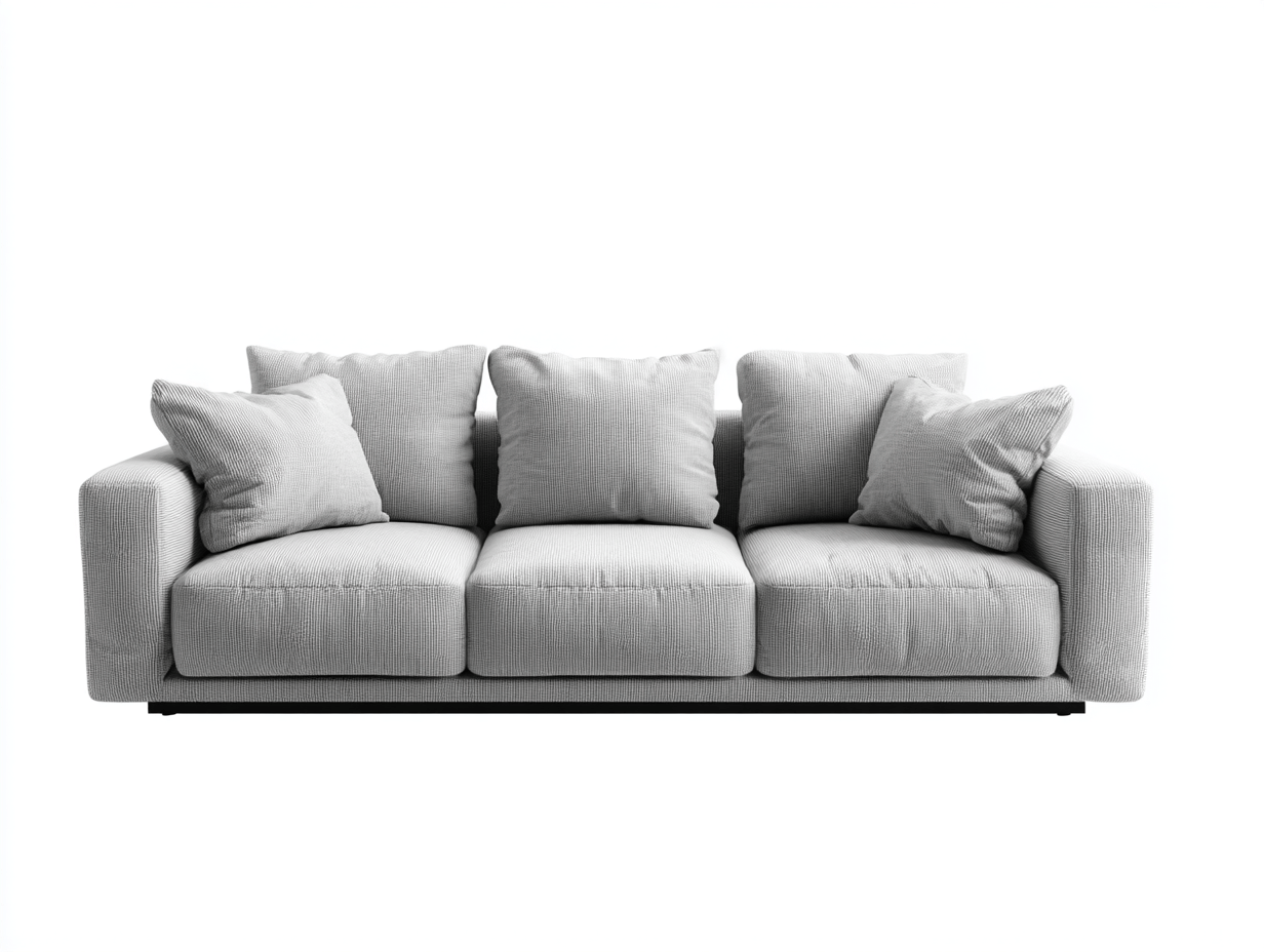 Canapé en tissu 230×100×85 cm – gris clair – style moderne avec coussins décoratifs-Shelterano