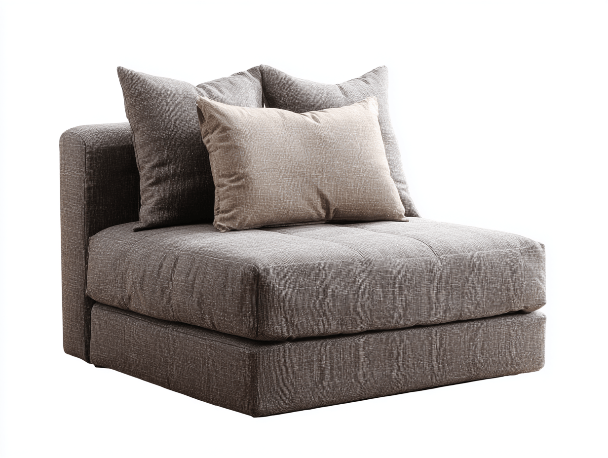 Fauteuil tissu 102×95×88 cm – gris – avec coussins amovibles-Shelterano