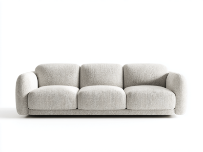 Canapé en tissu 220×92×80 cm – gris clair – style moderne arrondi avec coussins-Shelterano