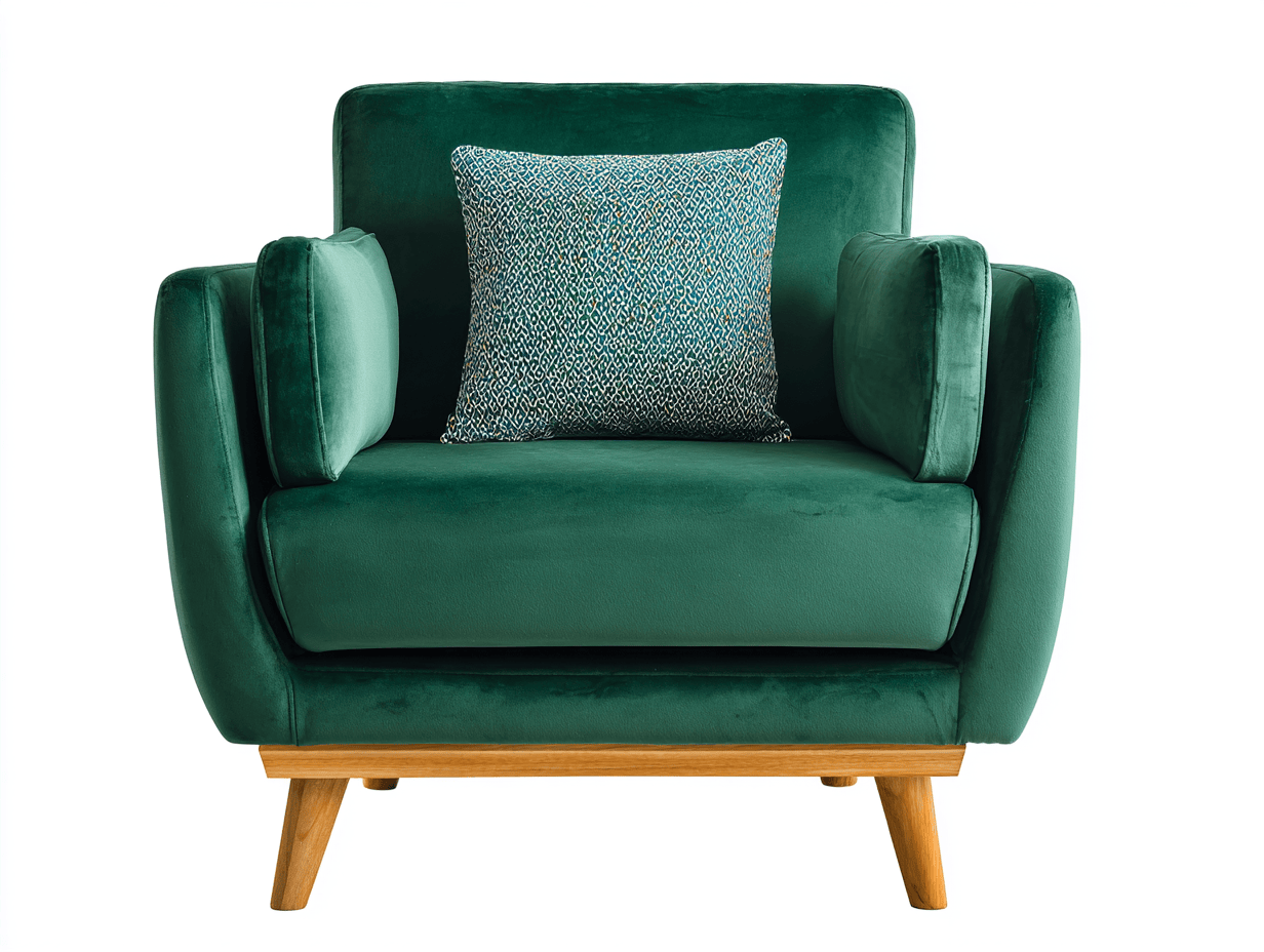 Fauteuil en velours – 87×91×95 cm – vert émeraude – style scandinave avec coussin décoratif-Shelterano
