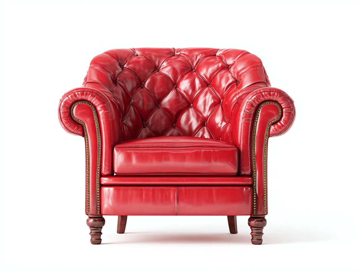 Fauteuil cuir capitonné 100×85×90 cm – rouge – style Chesterfield-Shelterano