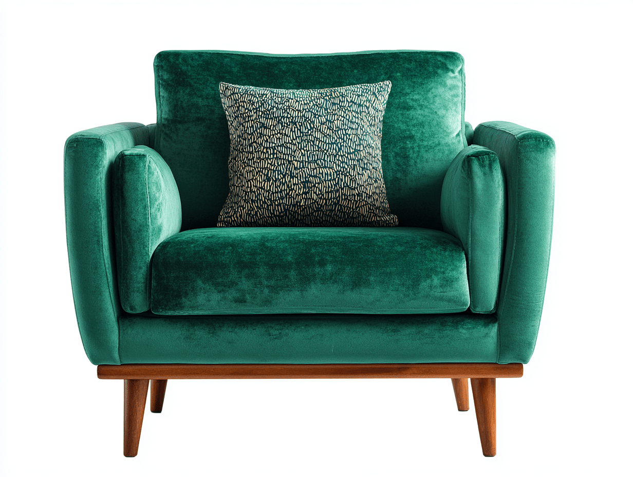Fauteuil en velours – 88×92×95 cm – vert émeraude – style moderne avec coussin décoratif-Shelterano