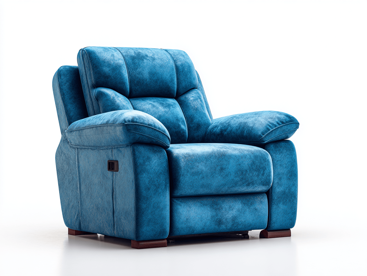 Fauteuil en tissu – 95×100×100 cm – bleu – avec fonction relaxation-Shelterano