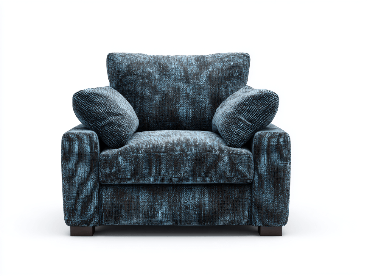 Fauteuil tissu 110×95×90 cm – bleu foncé – avec coussins latéraux amovibles-Shelterano