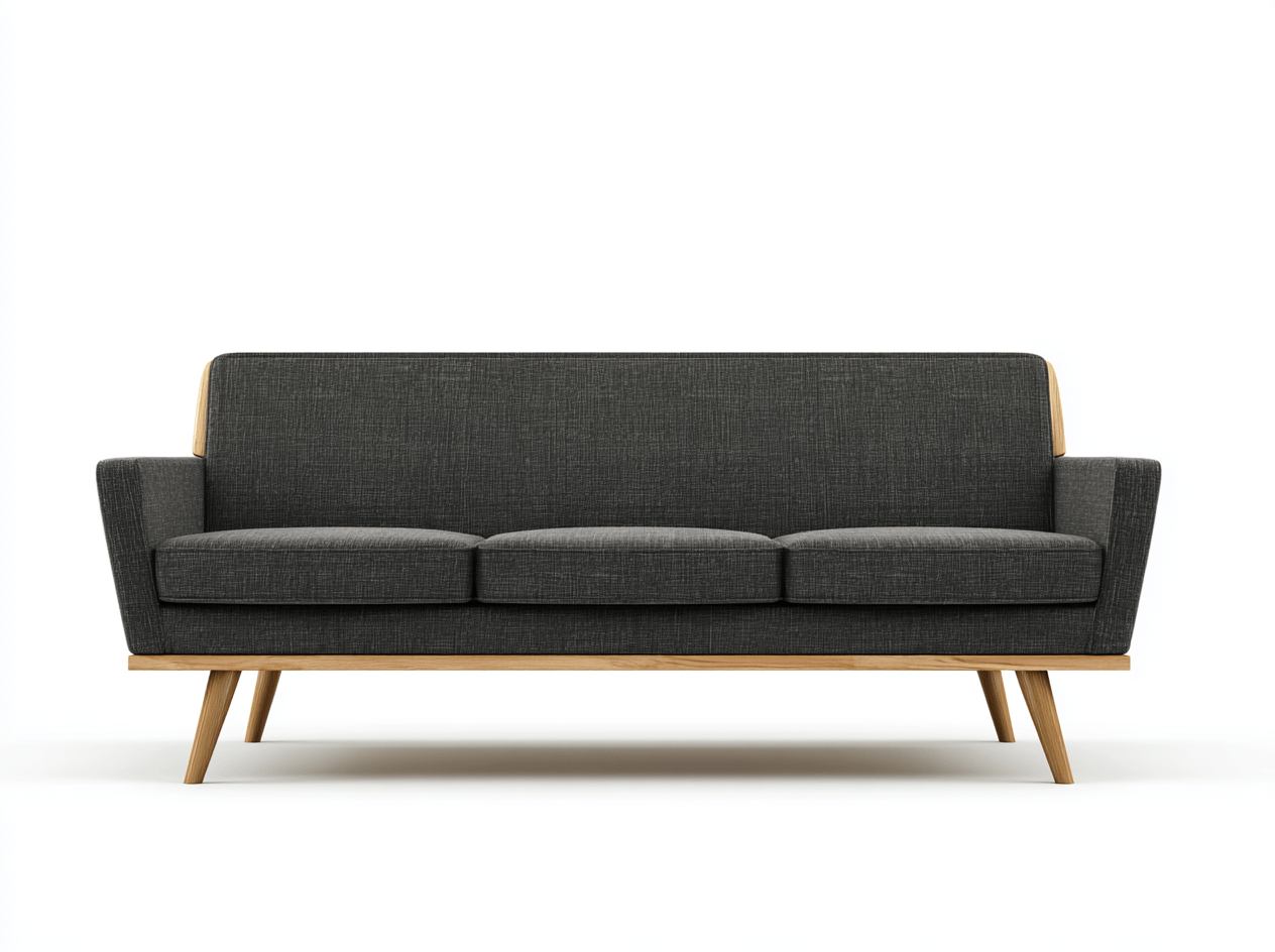 Canapé en tissu 180×85×80 cm – gris foncé – style scandinave avec structure en bois-Shelterano