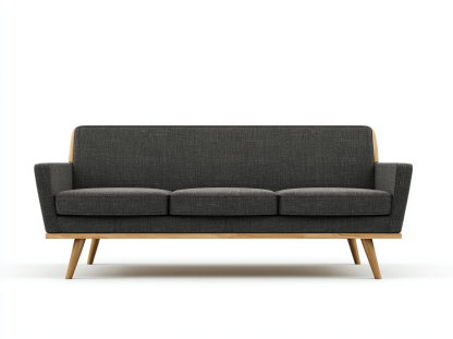 Canapé en tissu 180×85×80 cm – gris foncé – style scandinave avec structure en bois-Shelterano