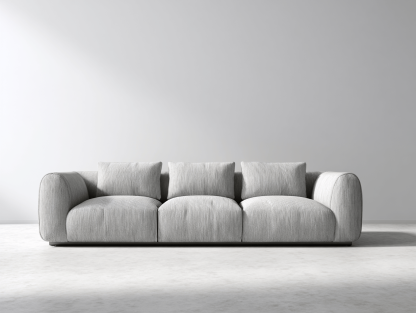 Canapé en tissu 230×95×82 cm – gris clair – style moderne avec coussins-Shelterano