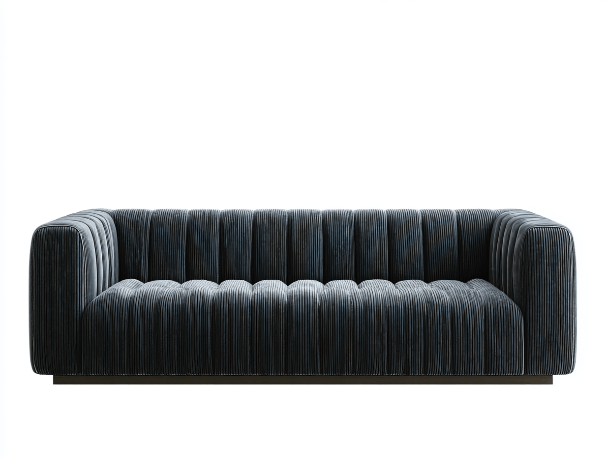 Canapé tissu 3 places 230×100×75 cm – noir – design moderne côtelé-Shelterano