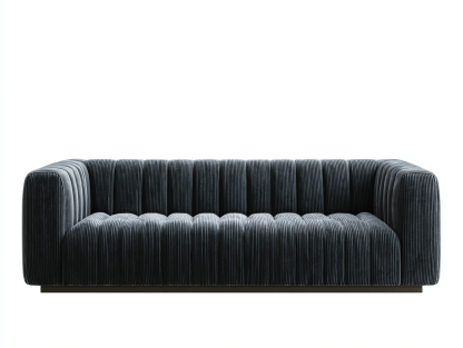 Canapé tissu 3 places 230×100×75 cm – noir – design moderne côtelé-Shelterano