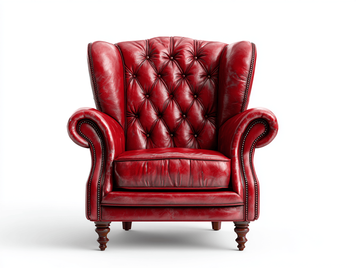 Fauteuil cuir capitonné 105×95×105 cm – rouge – style Chesterfield haut dossier-Shelterano