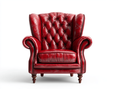 Fauteuil cuir capitonné 105×95×105 cm – rouge – style Chesterfield haut dossier-Shelterano