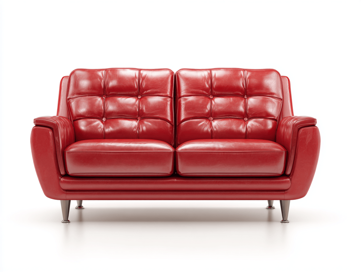 Canapé simili cuir moderne 2 places 150×88×95 cm – rouge – style contemporain avec dossier capitonné-Shelterano