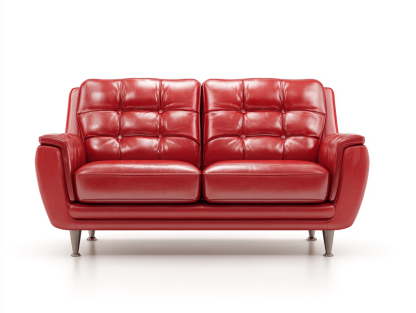 Canapé simili cuir moderne 2 places 150×88×95 cm – rouge – style contemporain avec dossier capitonné-Shelterano