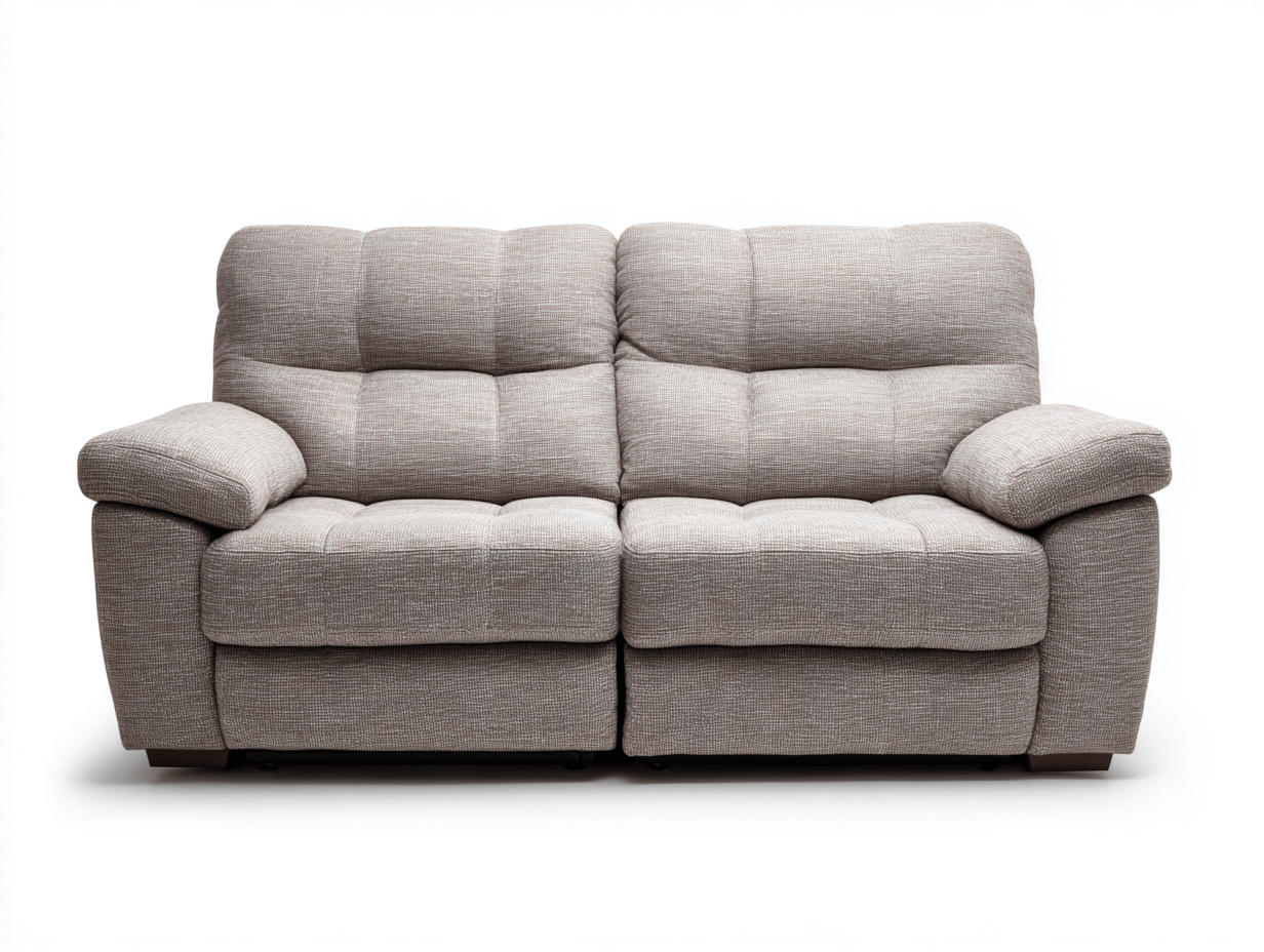 Canapé tissu 2 places 160×95×90 cm – beige – inclinable avec assise rembourrée-Shelterano