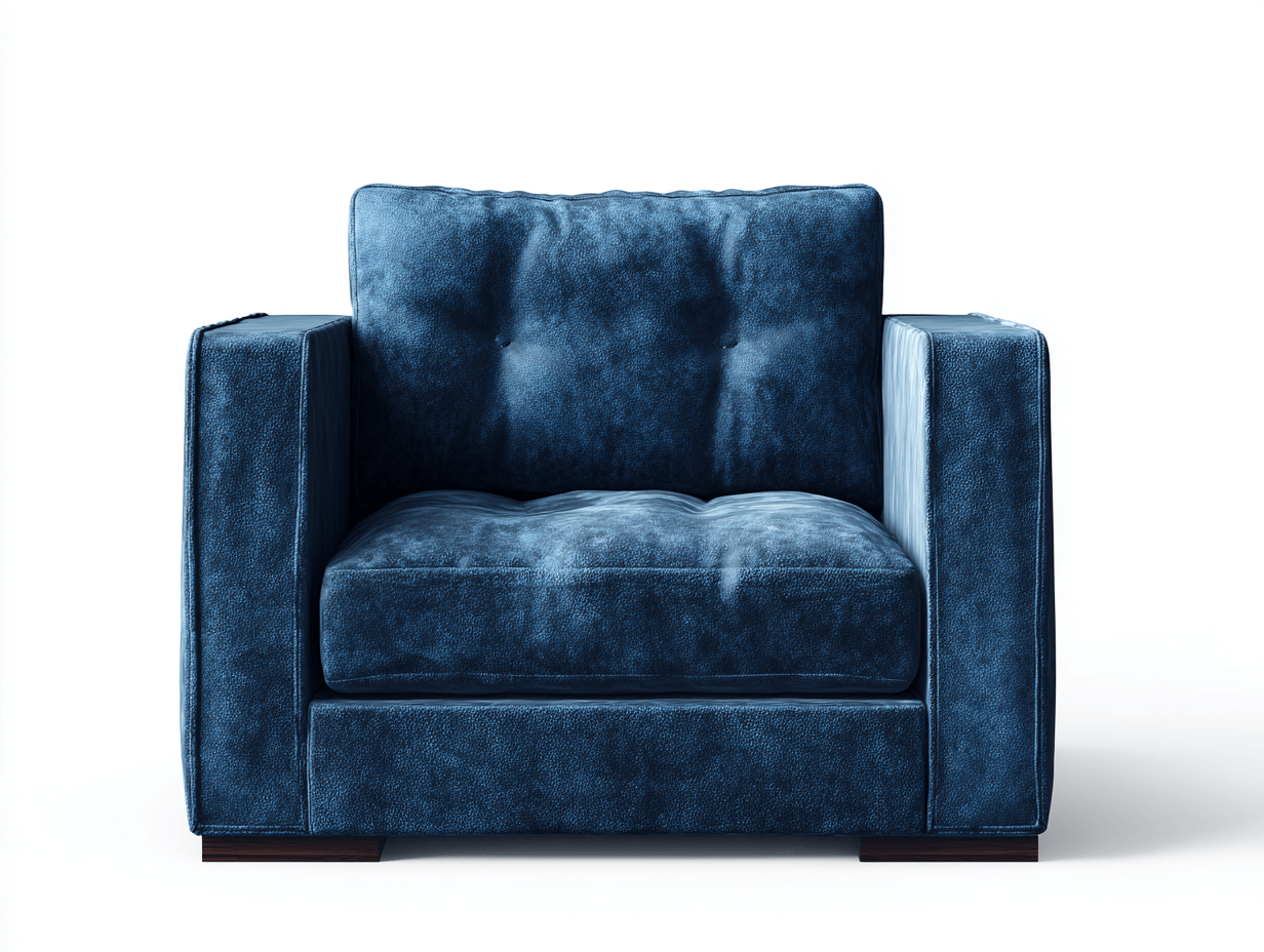 Fauteuil tissu 118×92×86 cm – bleu foncé – style moderne avec assise capitonnée-Shelterano