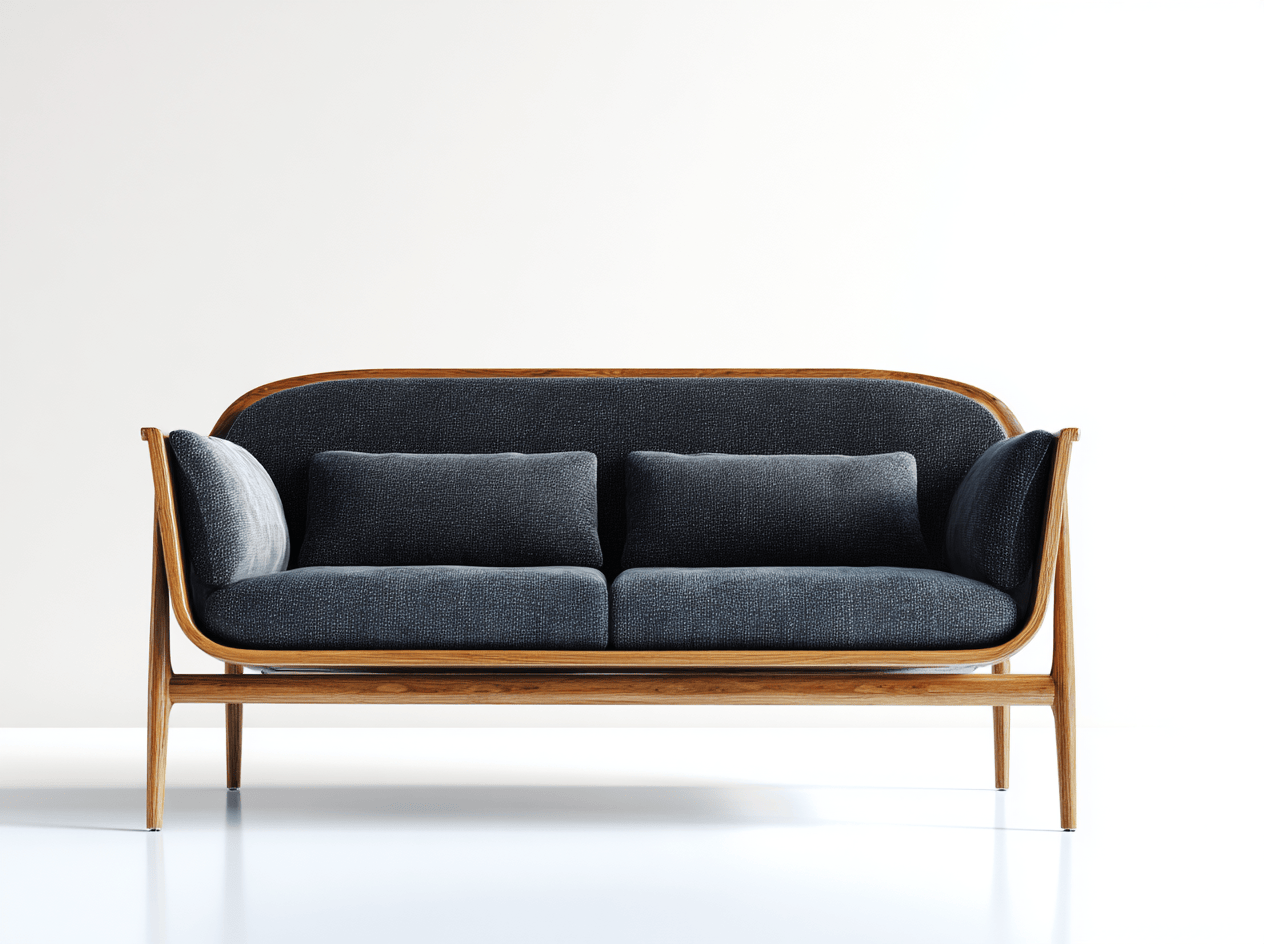 Canapé en tissu 155×88×82 cm – gris foncé – style moderne avec structure en bois et coussins-Shelterano