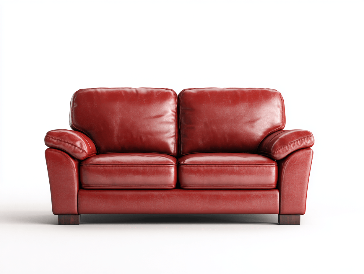 Canapé simili cuir 2 places 148×90×94 cm – rouge – style classique contemporain avec accoudoirs rembourrés-Shelterano