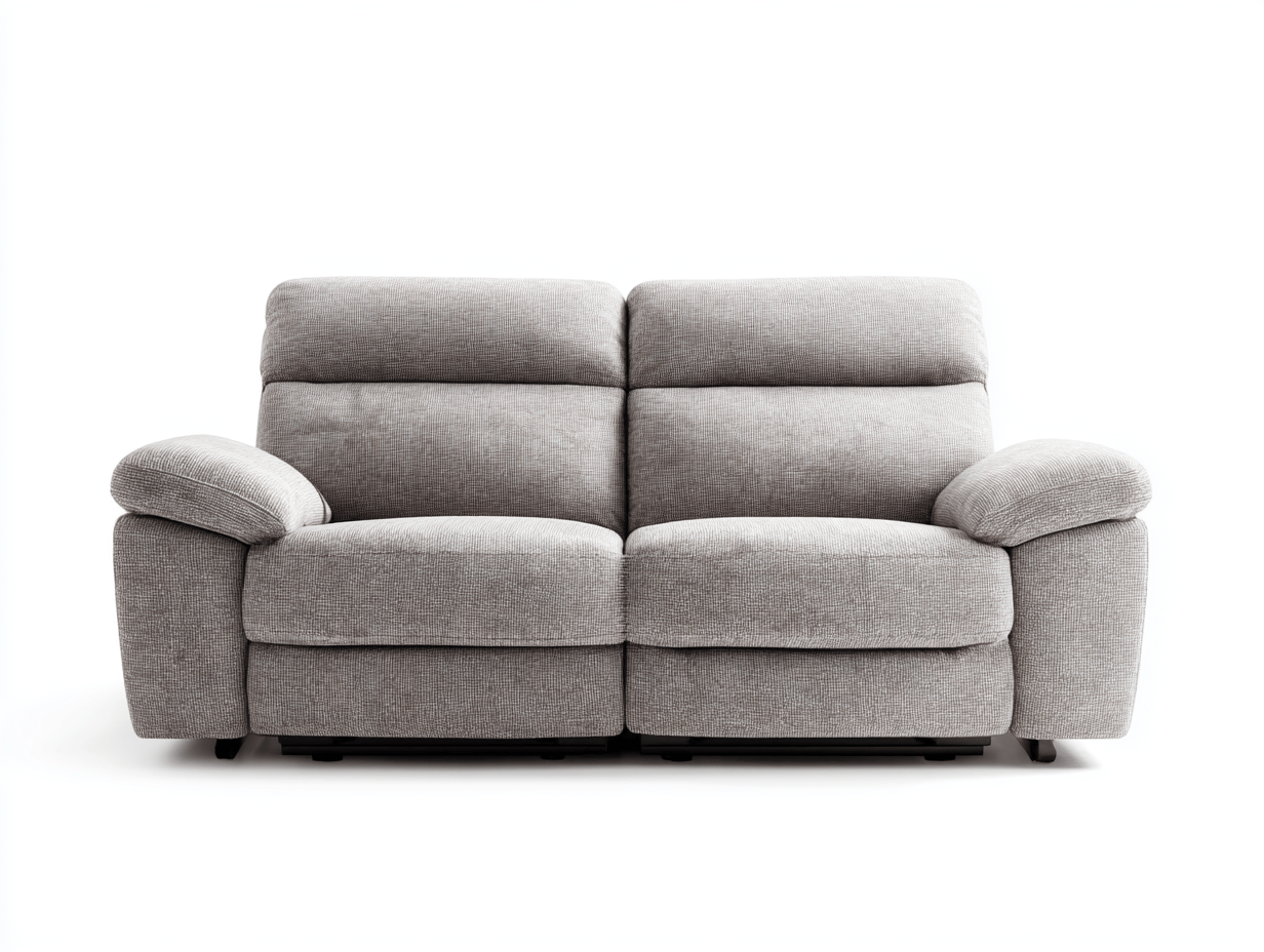 Canapé tissu 2 places 165×95×95 cm – gris clair – inclinable avec accoudoirs rembourrés-Shelterano