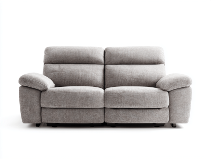 Canapé tissu 2 places 165×95×95 cm – gris clair – inclinable avec accoudoirs rembourrés-Shelterano