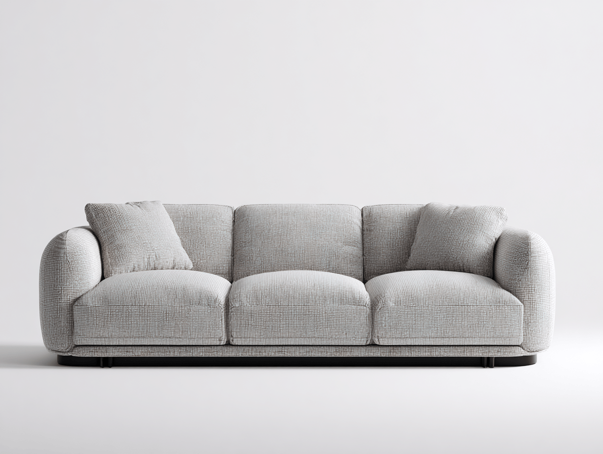 Canapé en tissu 225×95×83 cm – gris clair – style moderne avec coussins rembourrés-Shelterano