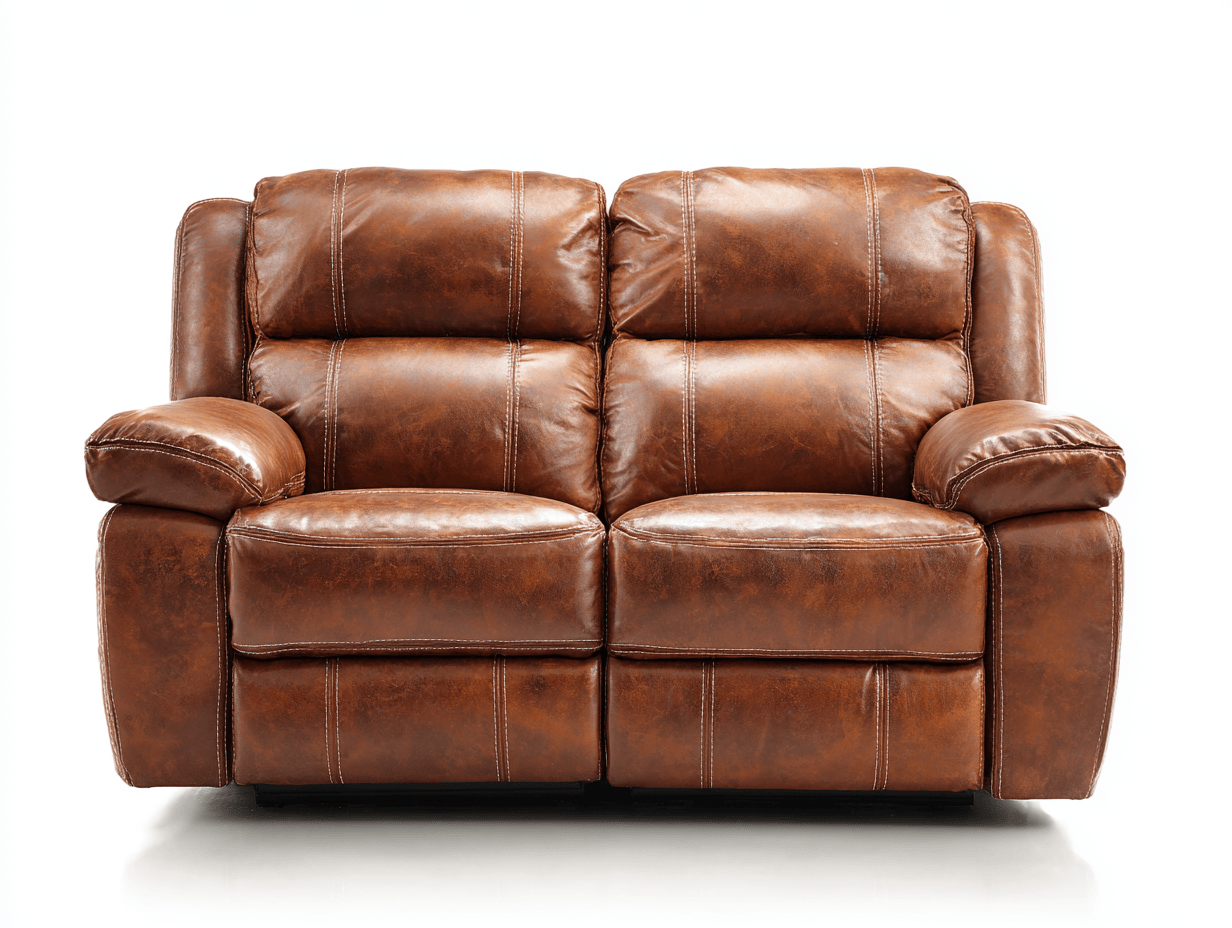 Canapé simili cuir marron clair 2 places 162×95×100 cm – assise confortable – style moderne-Shelterano