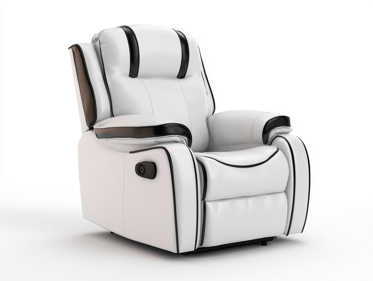 Fauteuil relax cuir 95×99×103 cm – blanc/noir – design moderne bicolore-Shelterano