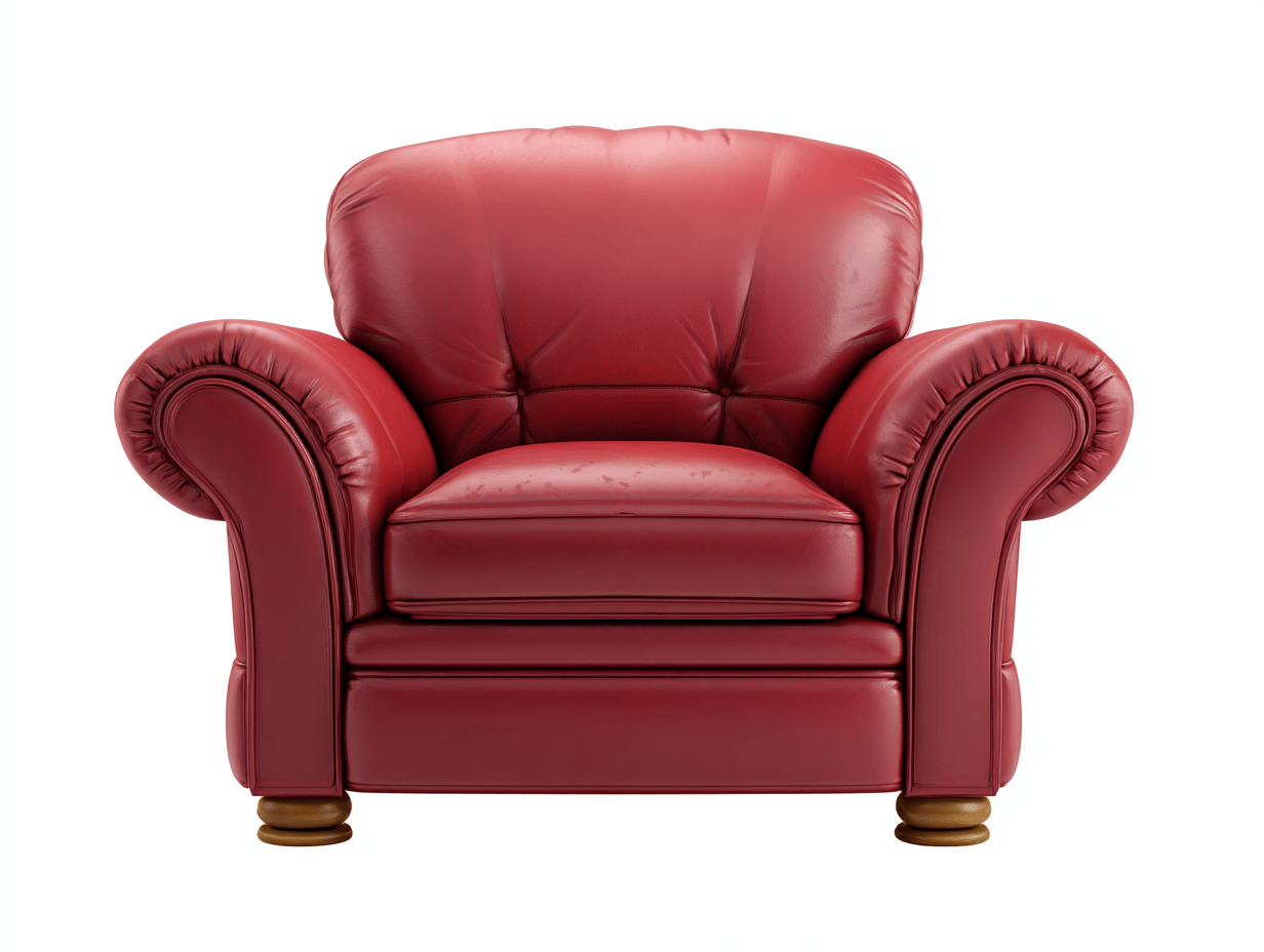 Fauteuil cuir rembourré 102×92×86 cm – rouge – style club classique-Shelterano