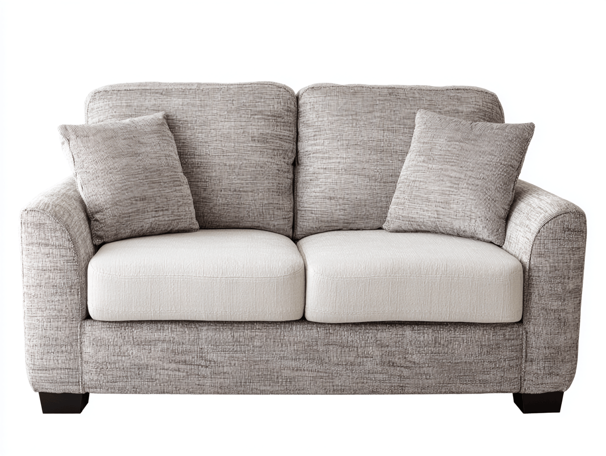 Canapé en tissu 155×90×85 cm – bicolore gris et beige – style moderne avec coussins-Shelterano