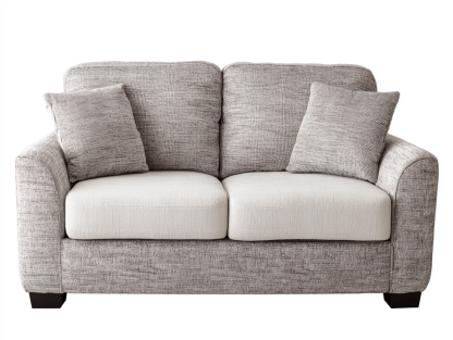 Canapé en tissu 155×90×85 cm – bicolore gris et beige – style moderne avec coussins-Shelterano