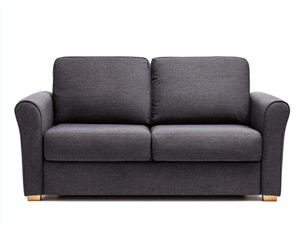 Canapé tissu 145×90×95 cm – gris foncé – design compact avec coussins-Shelterano