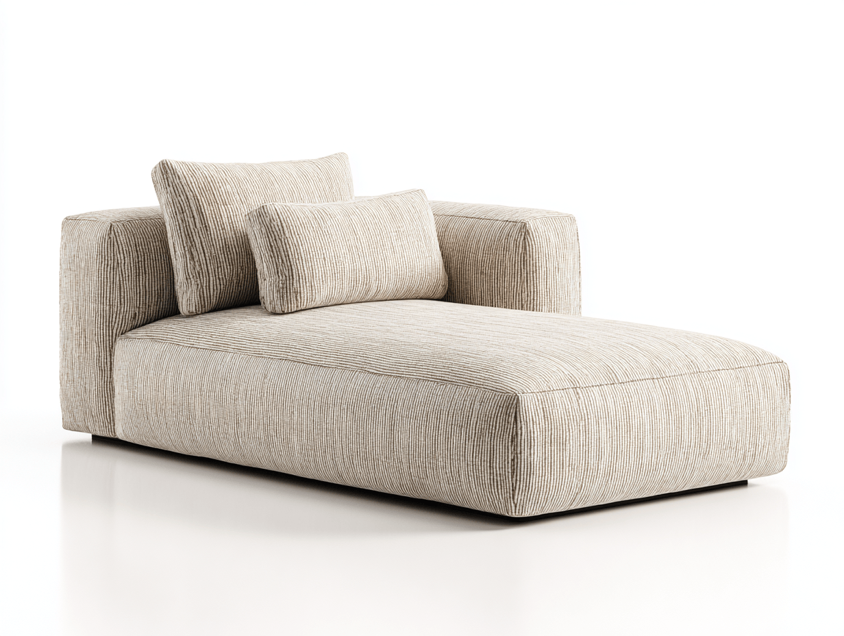 Canapé en tissu 168×92×80 cm – beige à rayures – style moderne avec coussins-Shelterano