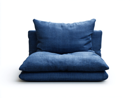 Fauteuil lit pliable tissu 85×90×70 cm – bleu foncé – style japonais minimaliste avec coussins-Shelterano