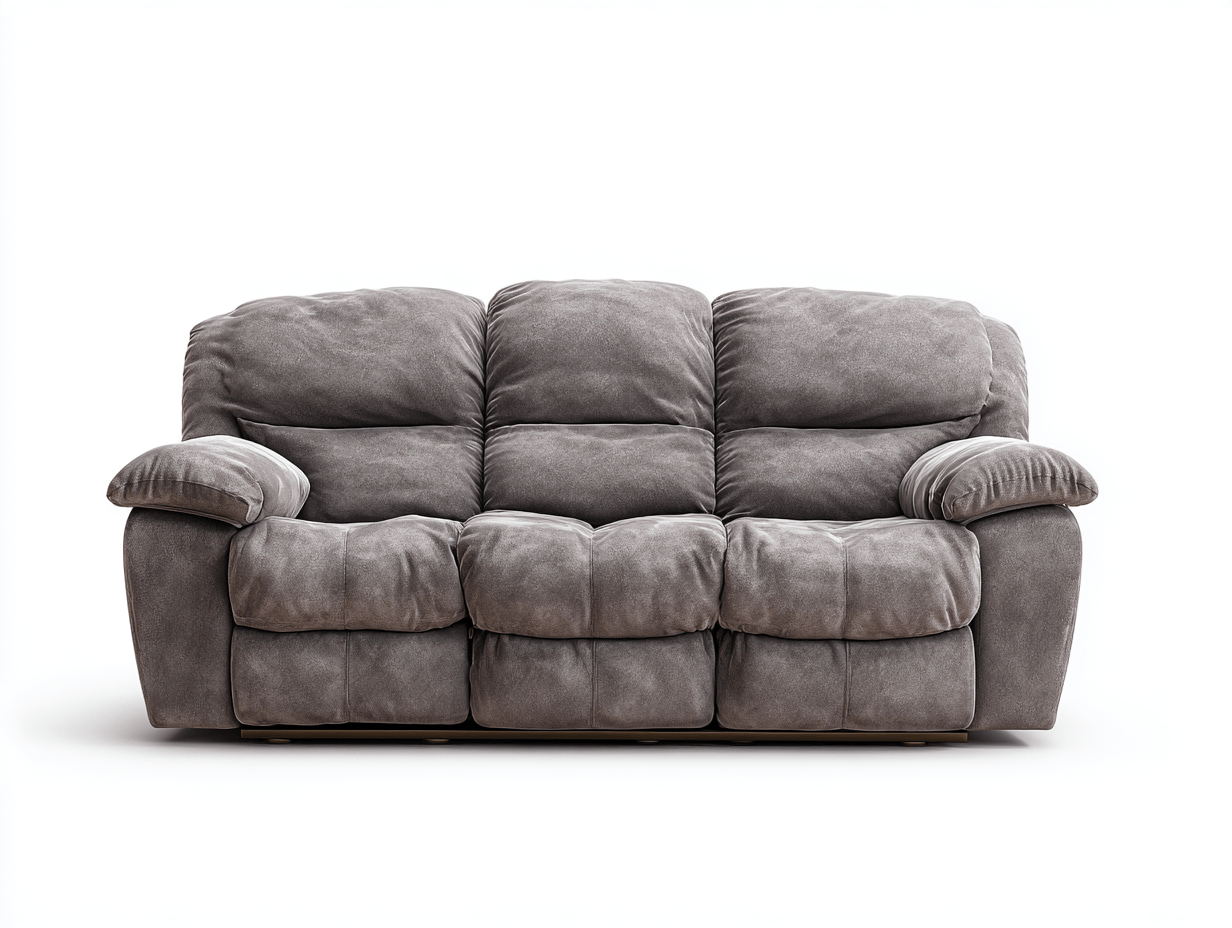 Canapé relaxation tissu 3 places – gris foncé – assise rembourrée et dossiers inclinables-Shelterano