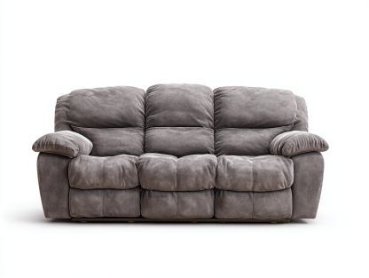 Canapé relaxation tissu 3 places – gris foncé – assise rembourrée et dossiers inclinables-Shelterano