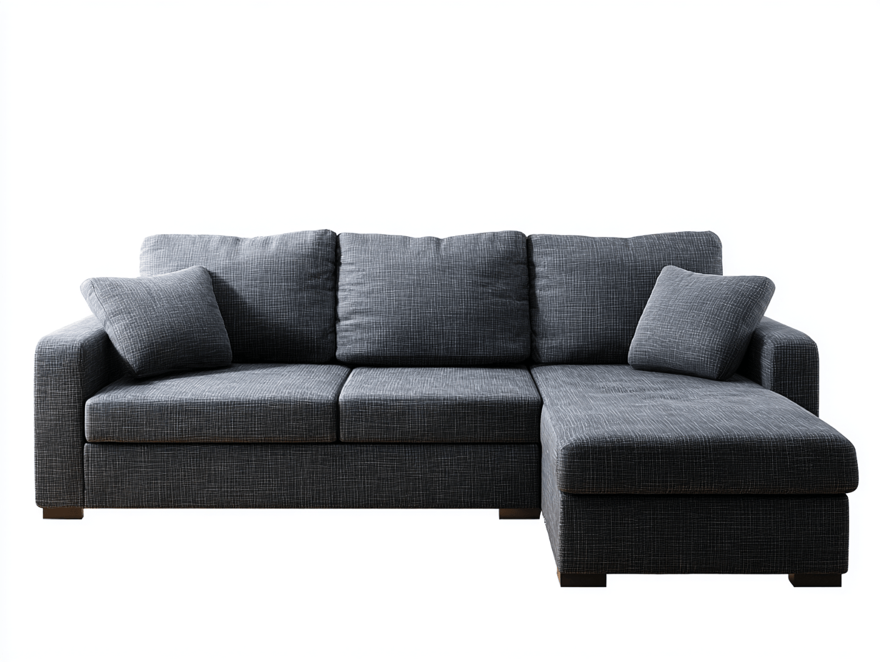 Canapé d’angle en tissu 260×165 cm – gris foncé – style moderne avec méridienne confortable-Shelterano